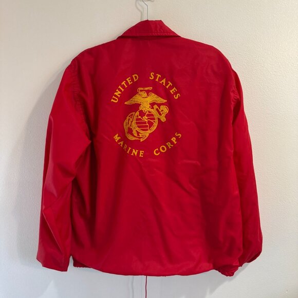 Vintage 80s Jacket Coat L United States Marine Corps Veteran Foreign Wars Red - Picture 7 of 10